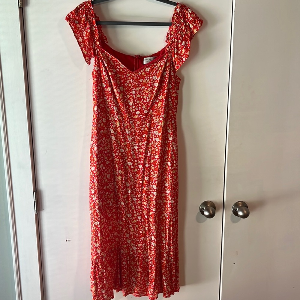 Dress forum orange floral midi dress